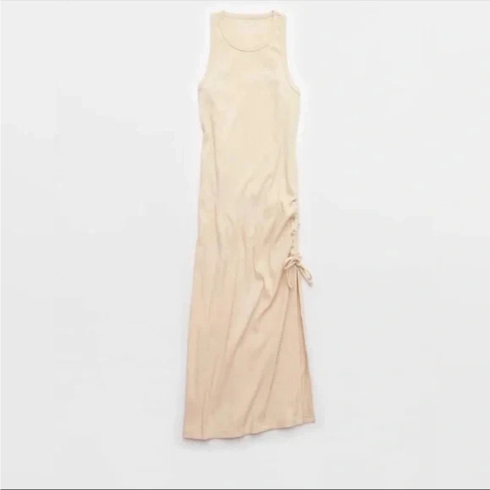 Aerie Ruched Rib Midi Dress - Picture 3 of 6